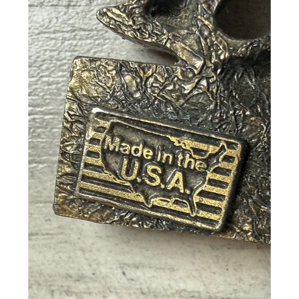 1981 Great American Buckle Co Carpenter Hammer Saw Level Belt Buckle 41” VTG